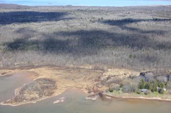 An aerial view of the BMIC Sugar Island property (click to enlarge) 