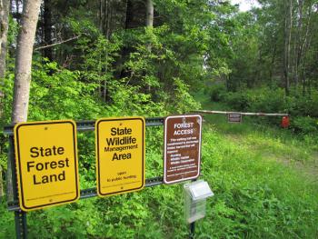 DNR signs at the Loerch WMA. 