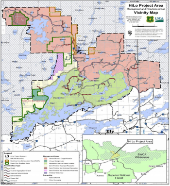 The Hi Lo Project Area on the Superior National Forest. 