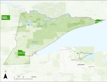 Map of the stream monitoring project area in the Arrowhead Region