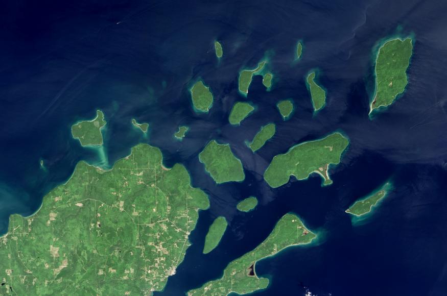 Satellite view of the Apostle Islands. Image: NASA